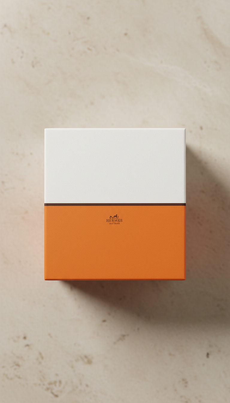 Matte White & Orange Packaging Box Large