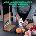 VN3 Professional Knife Sharpener | 3-Step Streamlined Sailboat Design for Effortless Sharpening - The Ultimate Tool for Precise 11 to 21 Degree Angles (Upgraded Stainless Steel)