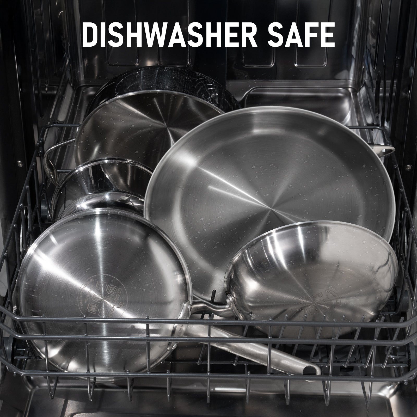 Stainless Steel Frying Pan - 5 Ply Stainless Clad Skillet with Aluminum Core, Durable and Even Heating, Professional Cookware for Induction, All Stoves, Oven and Dishwasher Safe