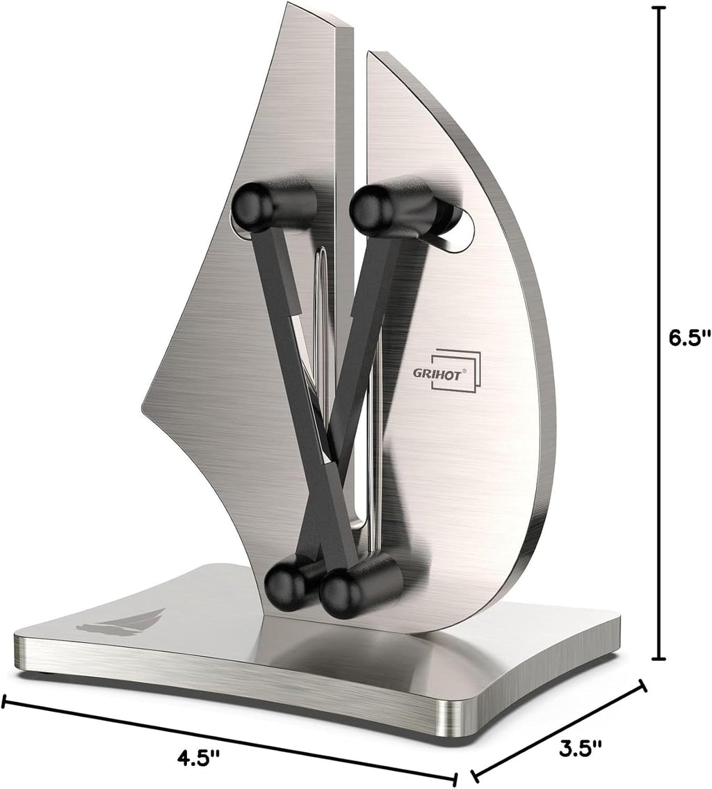 VN3 Professional Knife Sharpener | 3-Step Streamlined Sailboat Design for Effortless Sharpening - The Ultimate Tool for Precise 11 to 21 Degree Angles (Upgraded Stainless Steel)