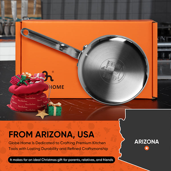 GLOBEHOME 5-Ply Stainless Steel Sauce Pan with Lid