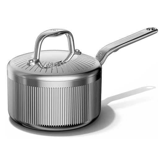 GLOBEHOME 5-Ply Stainless Steel Sauce Pan with Lid