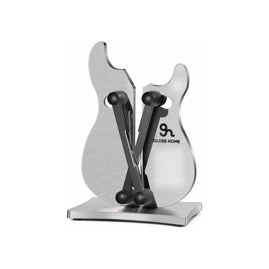 Professional kitchen knife sharpener, 3-function blade sharpener, tungsten carbide, automatic adjustable brushed stainless steel manual sharpener, suitable for serrated, beveled, and standard blades.